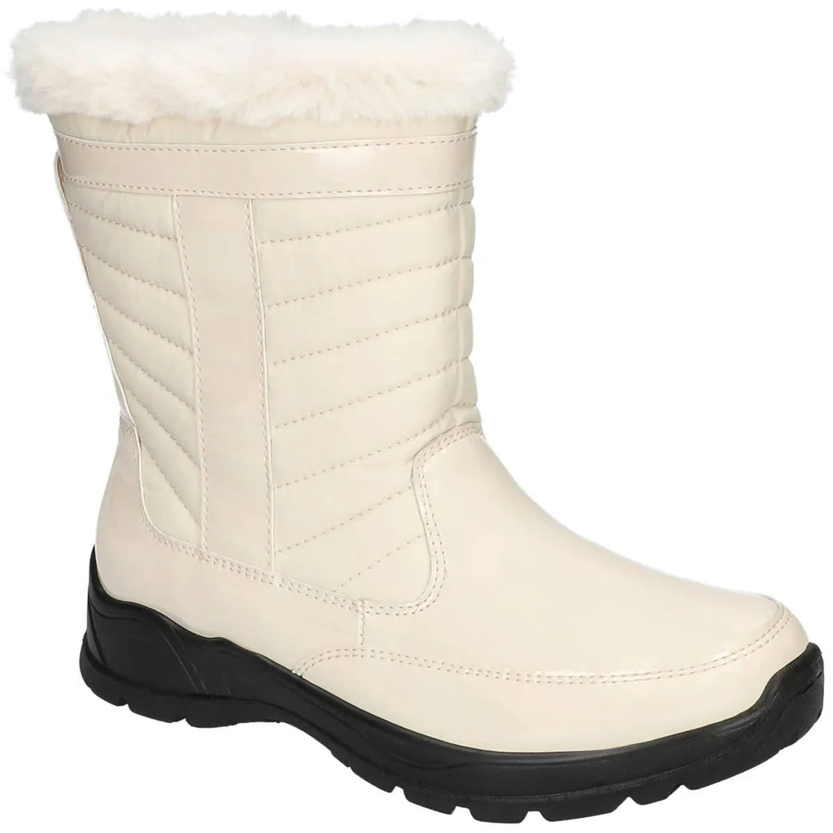 Easy Dry by Easy Street Womens FRAZER Faux Fur Lined Zipper Winter & Snow Boots