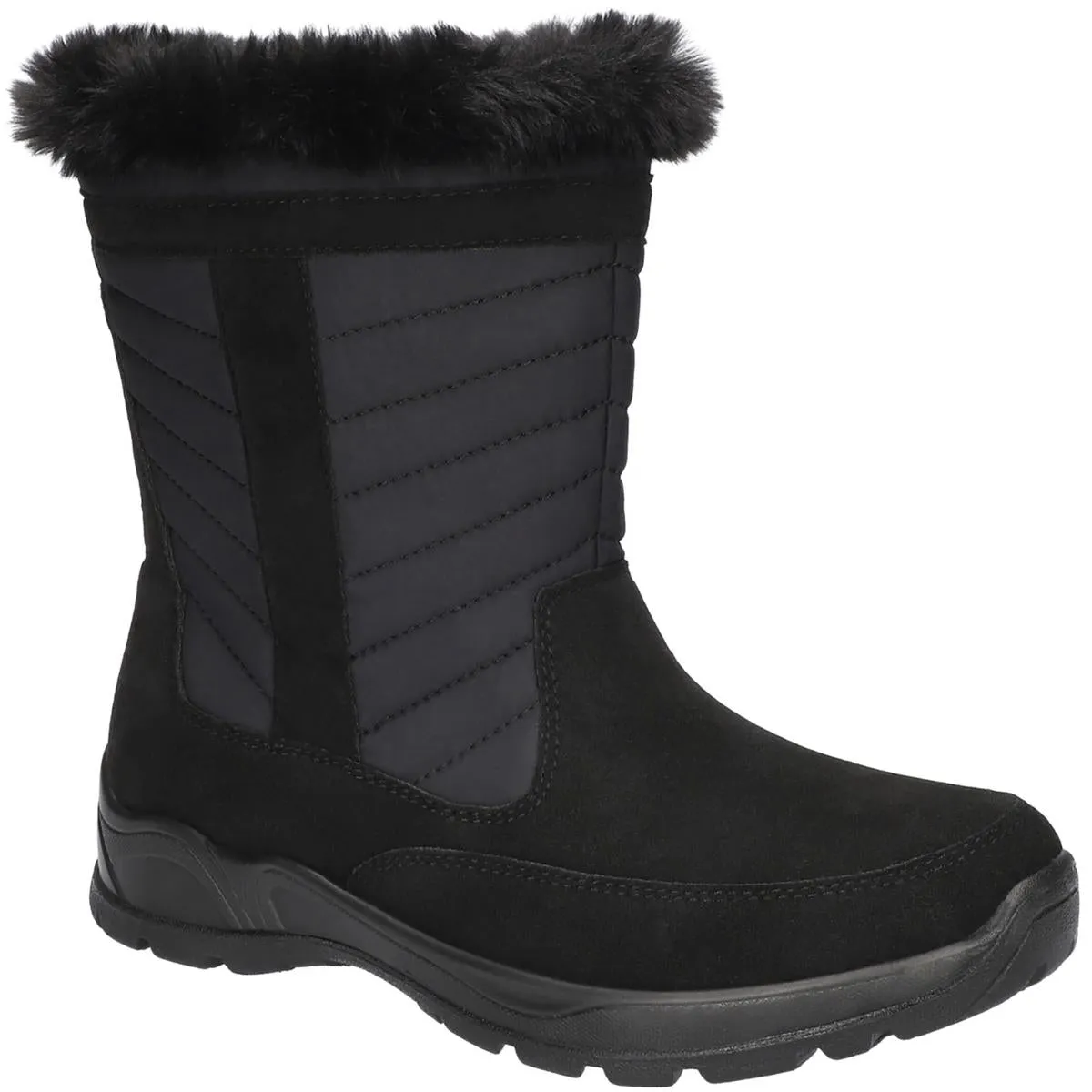 Easy Dry by Easy Street Womens FRAZER Faux Fur Lined Zipper Winter & Snow Boots