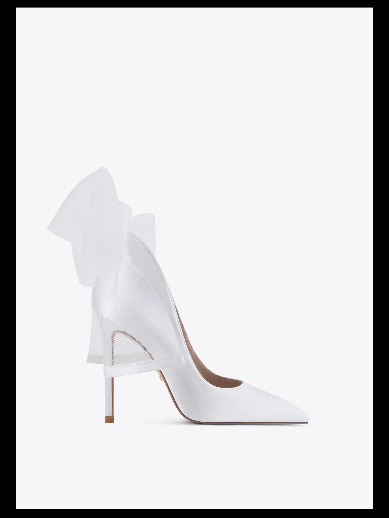 Fab Fei 2022 autumn and winter new pointed-toe silk cloth mesh bow high-heeled shoes- Mari Maxi