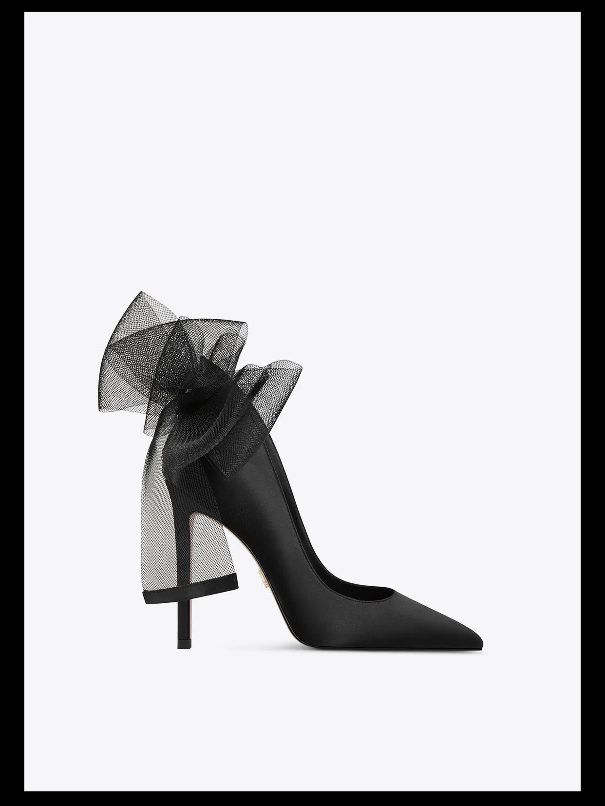 Fab Fei 2022 autumn and winter new pointed-toe silk cloth mesh bow high-heeled shoes- Mari Maxi