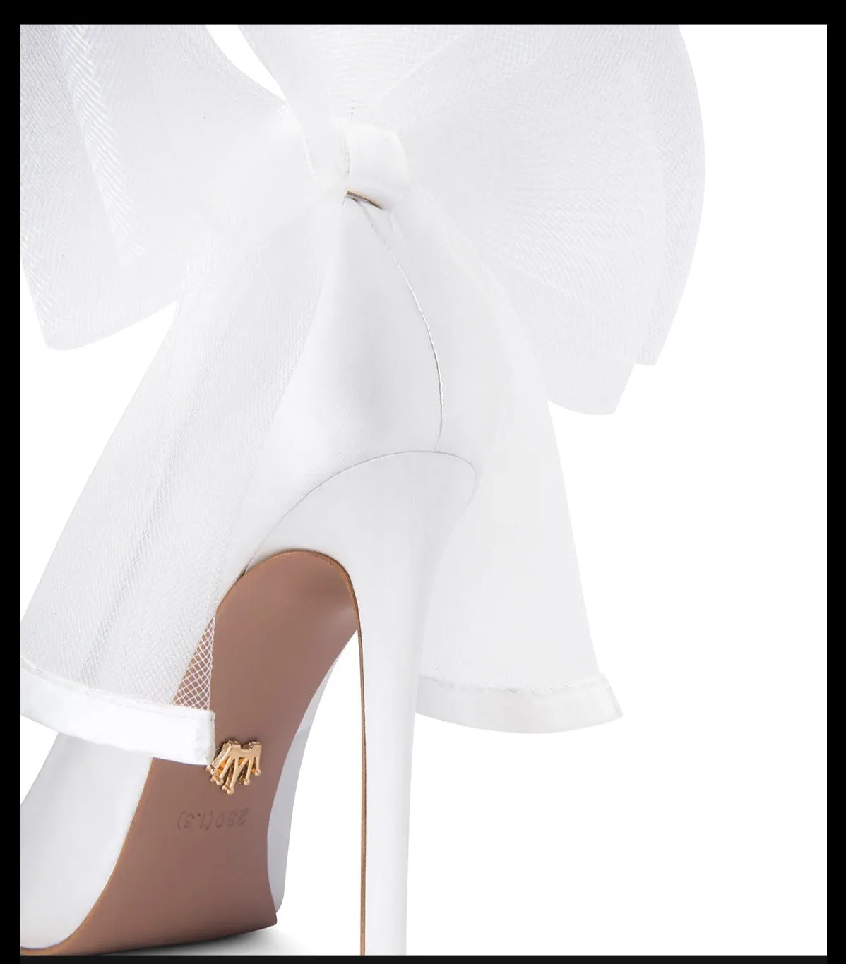 Fab Fei 2022 autumn and winter new pointed-toe silk cloth mesh bow high-heeled shoes- Mari Maxi