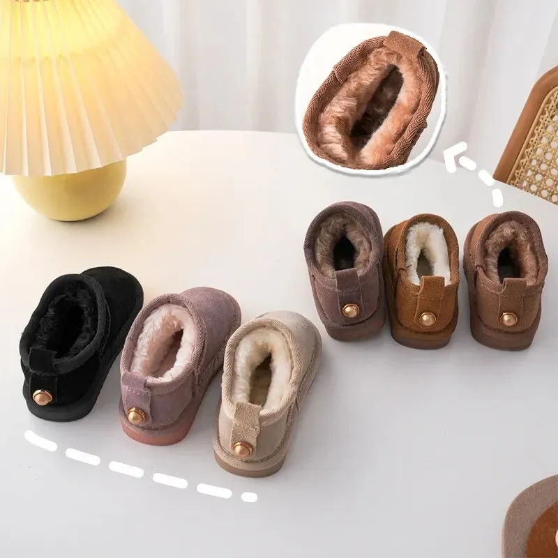 Kids Snow Boots Winter Baby Warm Outdoor Shoes With Plush Boys Girls Ankle Boots