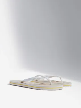 LUNA BLU Blush Pink Shimmery Thong-Strap Flip-Flop