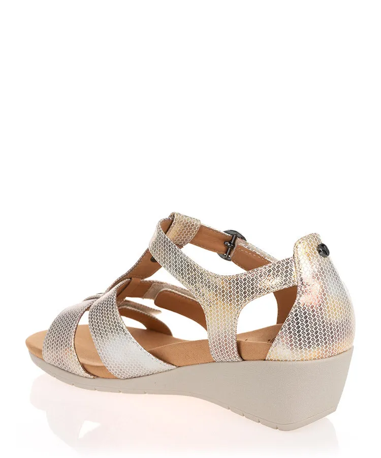 Revere Nassau Metallic Interest Leather Shoe