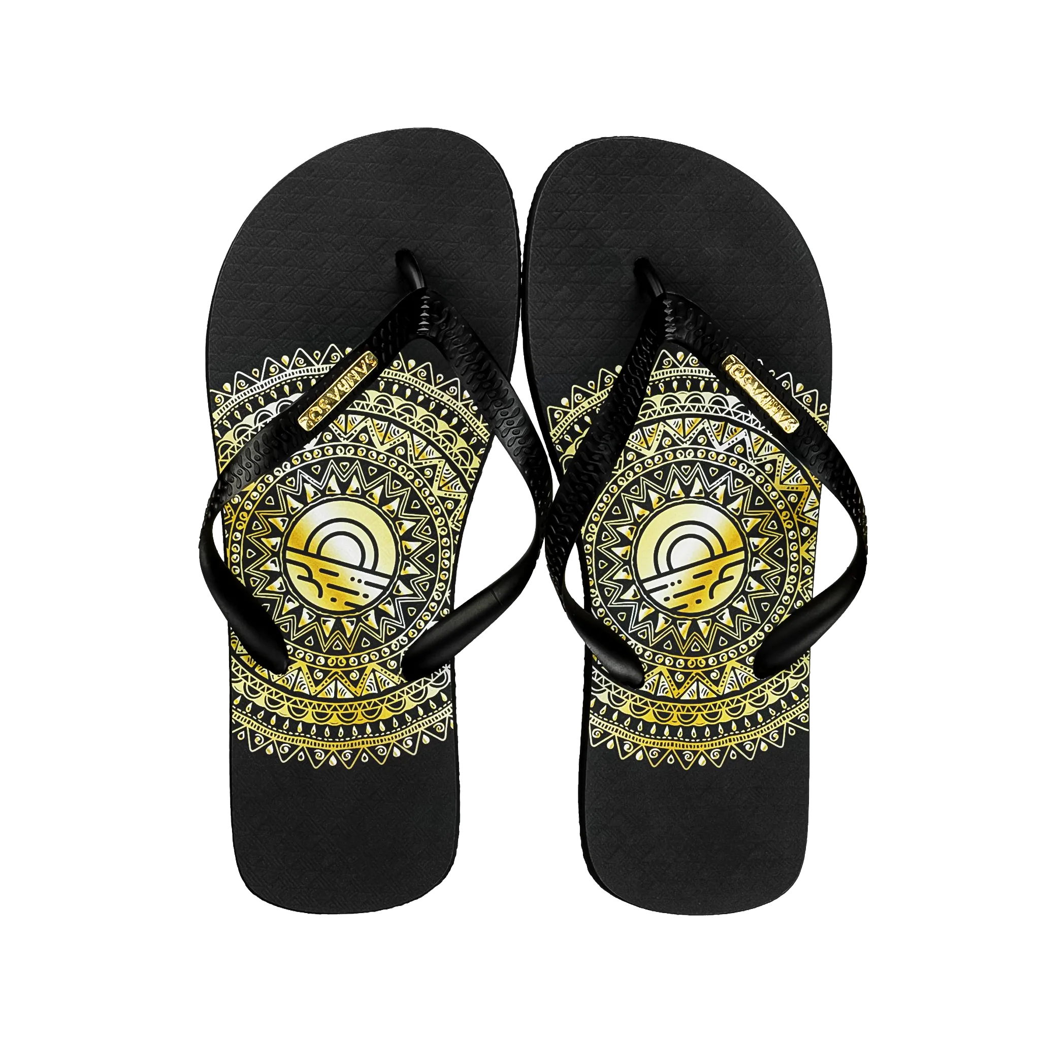 Samba Sol Men's Fashion Collection Flip Flops - Gold Medallion