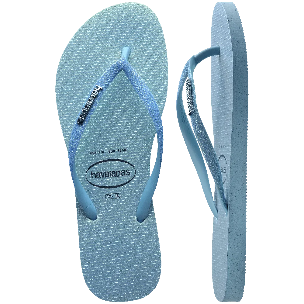 Slim Glitter Iridescent Flip Flops