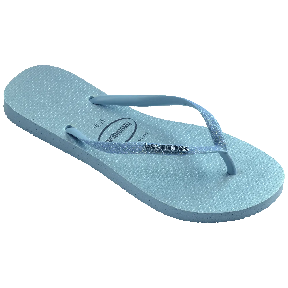Slim Glitter Iridescent Flip Flops